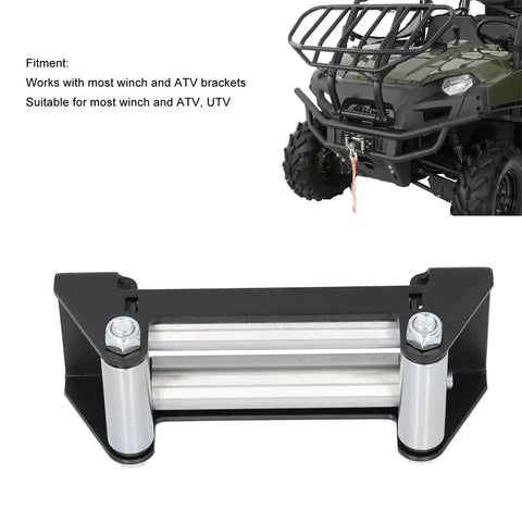 Heavy Duty Winch Roller Fairlead For ATV UTV And Truck Mount Built Tough Metal Cable Guide Roller Reduces Friction For Smoother Winding Extends Winch Line Life And Recovery Performance, 6.5 in metal roller fairlead on ATV