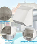 10 Inch Hooded Wall Vent With Screen And Damper For Outdoor Exhaust, white vent cover with mesh screen and smooth edge