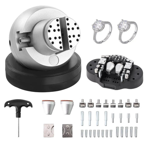 5 Inch Ball Vise Engraving Block With 360 Degree Rotation, Pro Grade Jewelry Inlay And Small Scale Engraving Kit with attachments
