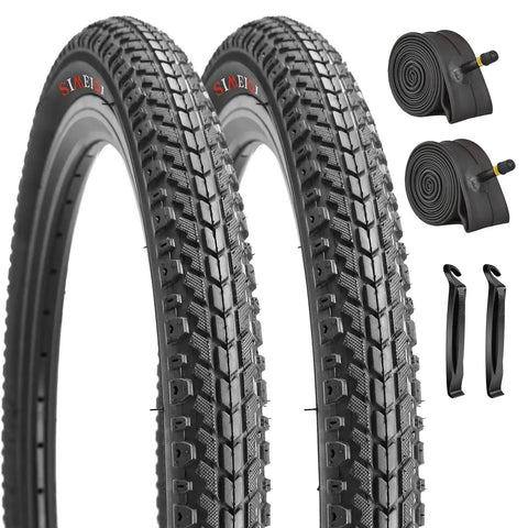 2 Pack 20x1.75 Bike Tires With Tubes And Levers For 20x1.5 1.75 1.95 Rims Durable Nylon And Rubber Tire Set For Hybrid Trail Urban BMX