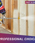 Built Tough Closed Cell Spray Foam Insulation Kit With 48 Packs Of Self Expanding Adhesive for Garages and Attics featuring Pro Spray Gun application.