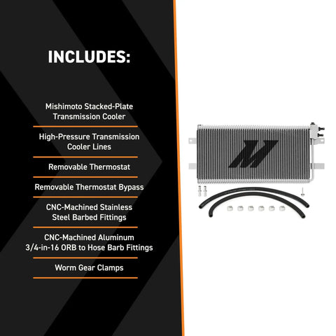 Heavy Duty Transmission Cooler For Dodge Ram 2500 3500 4500 5500 With 5.9L Or 6.7L Cummins Diesel Bolt On Upgrade components layout