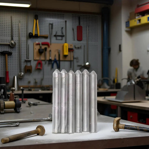 Low Temperature Universal Welding Rods Set Of 12 for aluminum stainless steel iron arc welding displayed in workshop