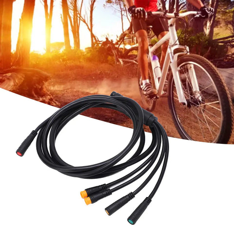 1 To 5 Electric Bike Wiring Harness with controller, throttle, display, brake, lamp connectors, outdoor background