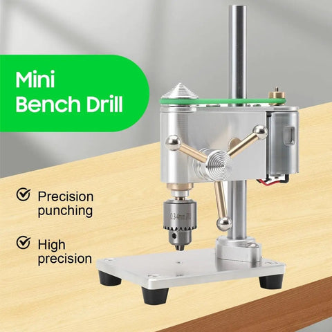Compact Mini Drill Press Portable Bench Top Electric Tool For Metal Wood Jewelry Diy Crafts Precision Drilling Up To 4500Rpm with aluminum design.