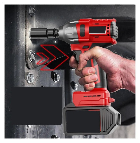Cordless Brushless Impact Wrench High Torque Electric Power Tool For Scaffold Woodworking And Car Repair in use on metal fasteners.
