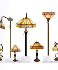 Yellow Hexagon Tiffany Style Stained Glass Lamp For A Cozy Vibe Mission Table Desk Bedside Reading Light 12 Inch Shade Display