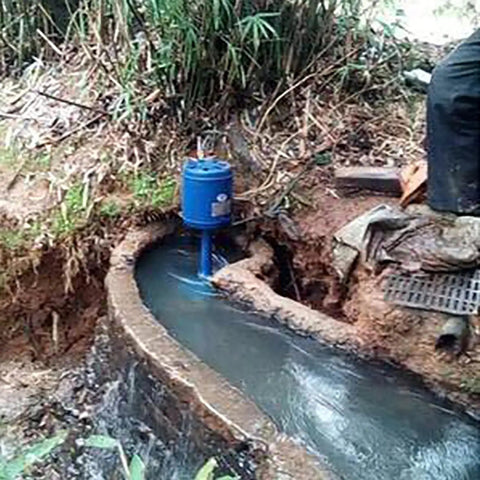 Off Grid Ready Axial Flow Hydroelectric Generator 2000W 220V Single Phase Hydro Turbine installed in stream for water power