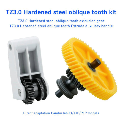 All Metal Hotend Upgrade Kit For P1S Direct Drive Extruder With Helical Gear Handle And Hardened Steel Gears