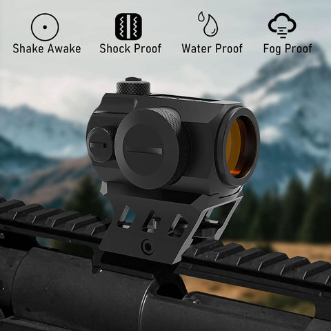 Motion Awake Red Dot Sight with 2MOA Dot, 11 Level Brightness, Multi Coated Optics, IPX7 Waterproof, Get On Target Fast, Absolute Co-Witness Mount, Picatinny Rail Rifle Scope for Quick On Point Accuracy on Picatinny rail
