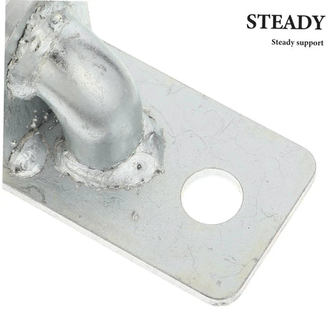 Close-up of Bulletproof Heavy Duty Wall Mount Gate Hinges showing galvanized steel material, designed for outdoor use.
