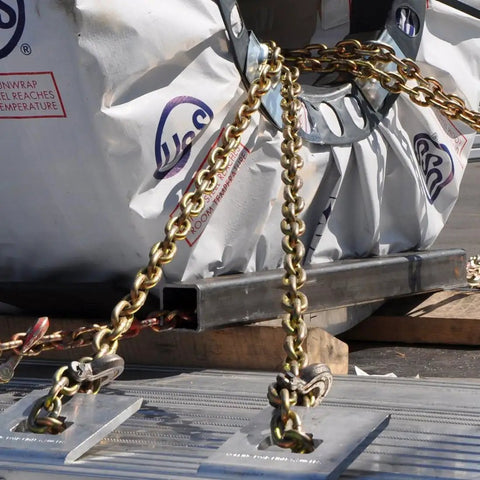 Hella Tough Grade 70 Cargo Chain Binders With Clevis Grab Hooks 3 8 Inch By 10 Feet 2 Pack 6600 Pound Working Load Limit securing cargo.