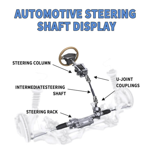 Diagram of automotive steering shaft with Three Quarter DD To Three Quarter DD Steering Shaft Universal U Joint Coupling In Chrome Steel