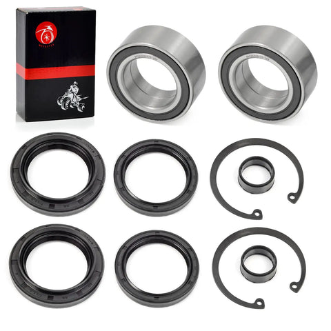 Beefy Front Wheel Bearing And Dust Seal Kit Compatible With Honda Rancher 350 400 420 Trx350 Trx400 Trx420 showing bearings, seals, and circlips.