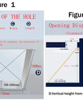 Diagram showing dimensions for Remote Control Electric Attic Stairs With Telescopic Folding Ladder, highlighting hole size specifications.
