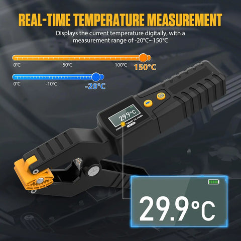 HVAC Temperature Clamp Meter With Plus Or Minus 0.3 C Precision, Digital Pipe Thermometer With Waveform Display, -20 C To 150 C Range
