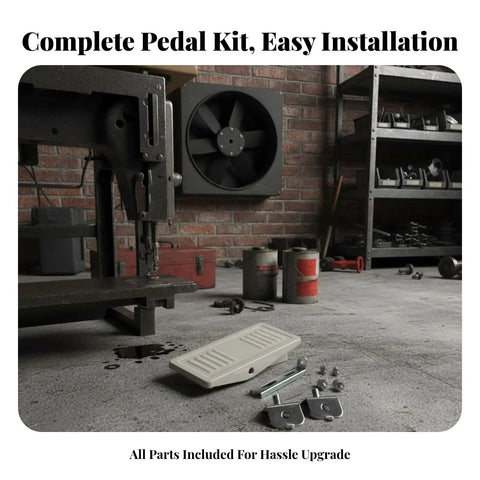 Heavy Duty Single Foot Pedal Replacement for Industrial Sewing Machines, Easy Install Pro Level Pedal for 700 Flanging Machines, Built Tough for Real World Repairs, Reliable Control and Durable Metal Construction, Quick Fit, 21.5 cm x 10 cm metal pedal kit with hardware