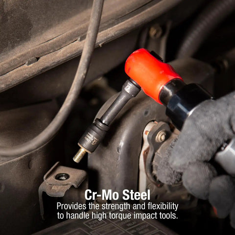 Magnetic Impact Socket Set For One Quarter Inch Drive And Metric 23 Piece Chrome Moly Steel in use with torque tool