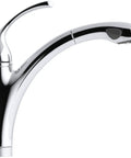 Forté Single-Hole Kitchen Faucet With 9-1/16 Inch Spout, Polished Chrome, side view showing sleek lever handle