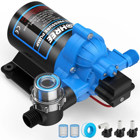 12V DC RV Water Pump 3.5 GPM At 45 PSI Self Priming Diaphragm With Pressure Switch For Camper Marine Yacht