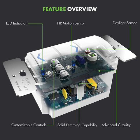Internal components of Motion Sensor Switch With 0-10V Dimming For Low Voltage Lighting, PIR Occupancy Sensor Controls 800W Ballast