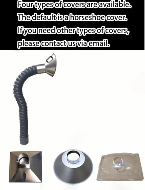 360 Degree Adjustable Fume Extractor For Welding And Soldering, Flexible Smoke Extraction Arm With 7.9 Inch Hood, multiple covers