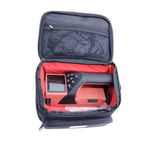 Badass Wall Scanner With Crisp LCD Display, Rock Solid Stud Finder And Heavy Duty Wire Probe For Drywalls And Concrete Blocks With Super Easy Setup Plus Usb Charging Port Included in black and red carrying case.