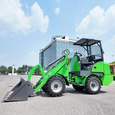 Badass Heavy Duty Telehandler Forklift With 4WD Drive System For High Reach Telescopic Lifting Over Rough Terrain At Construction Jobsites For Contractors, green compact telehandler.