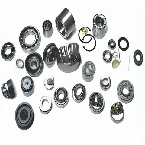 Assorted bearings showcasing Two Pack 09067 09195 Tapered Roller Bearings Set, 19.05mm Bore, 49.23mm OD, heavy-duty machinery parts