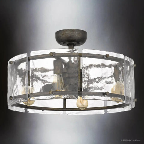 Slick Mid Century Modern Ceiling Fan With Brushed Silver Blades And Super Quiet Motor For Chill Living Room Atmosphere Featuring Handy Remote Control And Hassle Free Setup For Your Home, featuring a transparent glass light fixture.