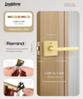 Six Pack Gold Bathroom Door Knob And Privacy Door Lever With Keyless Thumb Turn Lock Brushed Brass Zinc Alloy Handle Install View