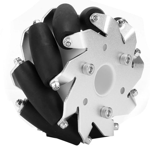 Mecanum wheel module, 4 pcs, 100mm, aluminum alloy frame with rubber rollers for omnidirectional robot car.