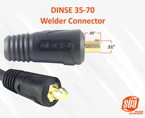 Dinse 35-70 connector for Beefy 300 Amp Welding Ground Clamp Lead Assembly With Dinse 35 70 Connector 1 AWG 100 Copper Cable 15 Feet
