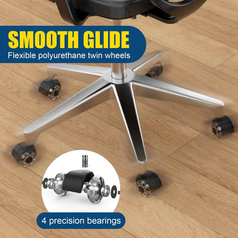 Office chair with silent office chair wheels for hardwood floors