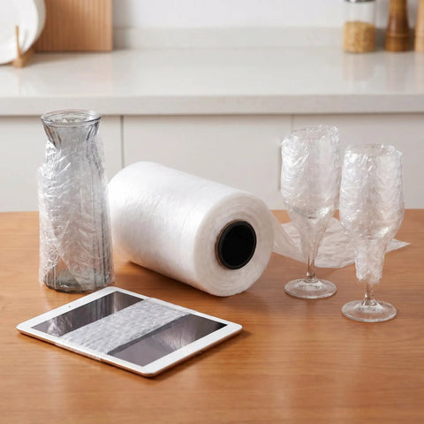 Inflatable Bubble Cushioning Roll For Shipping And Moving 984 Ft 300 M with glassware and tablet protection display