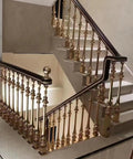 Reliable Adjustable Stair Railing Columns Built Tough For Home Upgrades Featuring A Straight Forward Install staircase with gold railing columns