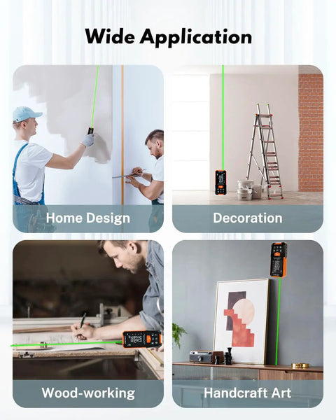 Hella Precise Green Laser Measure With 328 Foot Range And Integrated Electronic Level used for home design and decoration.