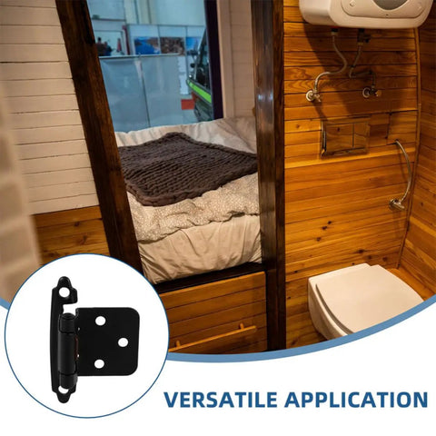 Heavy Duty Steel Spring Door Hinges For RV Cabinets And More, semi concealed, installed in RV interior