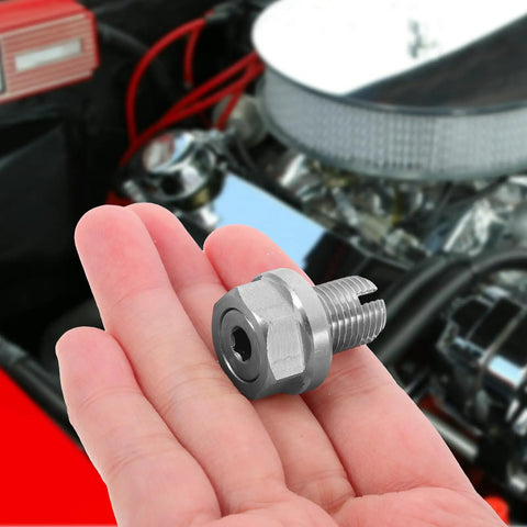 Solid KOMBIUDA Oil Drain Plug Repair Kit With Rubber Gasket And Washer For Auto Engine Oil Sealing Thread Size 12.1x1.25 Perfect Fit Make Your Car Tune Up A Breeze Today, silver plug in hand
