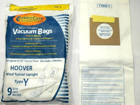 Must Have Replacement Micro Filtration Vacuum Cleaner Dust Bags For Hoover Windtunnel Upright Type Y 9 Pack With 2 Belts packaging