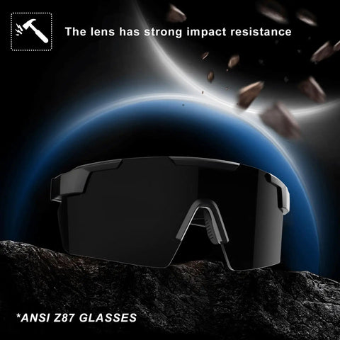 Sick Fit Sunglasses For Big Wide Heads Built With Bulky Tr90 Frames And Pitch Black Tints, showcasing impact-resistant lens design.