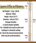 Upgrade Your Space With Premium Replacement Wood Balusters And Stair Spindles For Quick Porch Fixes, Classic Carved Poplar Columns 37.4 Inch Spindle Specifications
