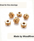 Slick Brass Knurled Thumb Nuts 1/4 X 20 Coarse Thread 9/16 Inch Diameter 3/8 Inch Height Quick Grip Finger Tightening Clamp Knobs Six Pack displayed.