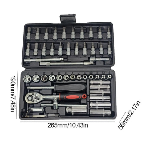 Shop Grade Badass 53 Piece 1/4 Inch Drive Torque Wrench Set With Thick Rubber Grip And Versatile Screwdriver Bits For No Sweat Car Repair Work Top Shelf Combo Tool Kit With Easy Twist Dial For Zero Headache Maintenance in a toolbox.
