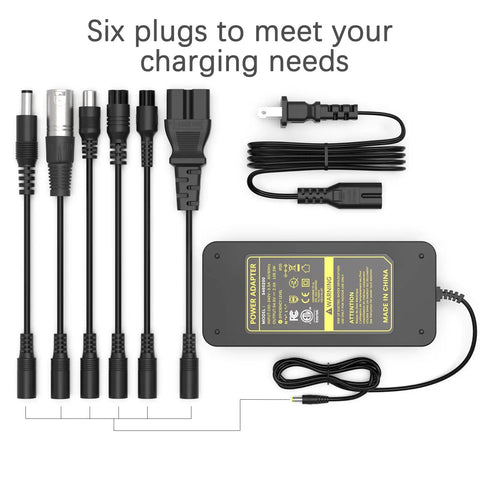Beefy 48V 13S Lithium Battery Charger For E Bikes And Scooters 54.6V 2A Fast Replacement With 7 Interchangeable Plugs