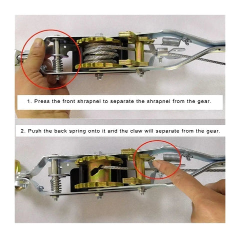 Manual Winch With Steel Wire Rope Gear Cargo Tensioner For Lifting And Pulling No Power Required Off Grid 1 To 4 Ton mechanism detail