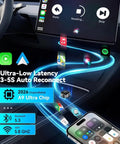Dodge Charger 2017 2023 Compact Wireless Adapter With Built In Heat Dissipation For Stable Media Streaming And No Fuss Dashboard Auto Connect In 3 To 5 Seconds On Startup And A Smooth Daily Commute. compact wireless adapter in car dashboard with phone and screen