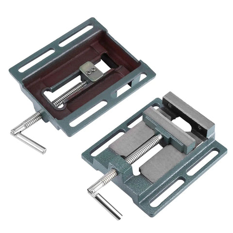 Fabater 4 Inch Drill Press Vise Heavy Duty Milling Vice Cast Iron Machinist Workholding Tool For Drilling And Routing Smooth Precision Clamping with reinforced slide pins.