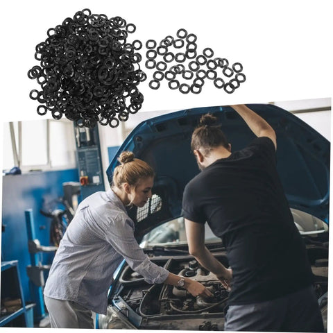 Spring Steel Wave Washer Set 500 Pack Compression Type With Three Wave Design For Solid Load Distribution In Electrical Automotive And Industrial Applications Pre Tempered Flat Wire Uniform Diameters High Elasticity And Anti Loosening Performance, black wave washers in auto repair