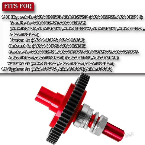 Beefed-Up 7075 Metal Spur Gear Slipper Clutch 57T 32dp with 3.175mm Pinion for RC Trucks
